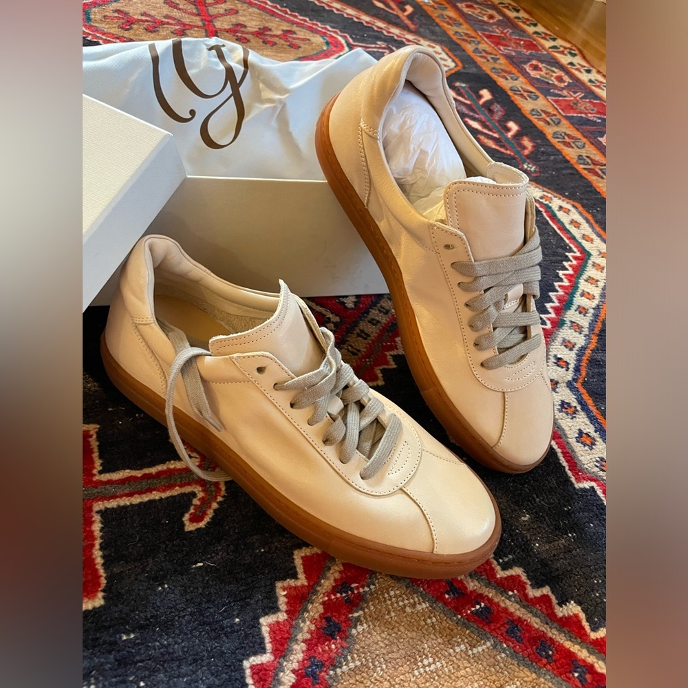 SOLD - M Gemi sempre ivory cream leather sneaker 40.5